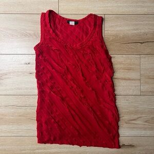 4/$20 Y2K AMERICAN CITY WEAR Red Ruffle Sleeveless Tank